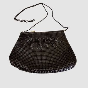 Black Evening Bag Metallic Mesh Chain Strap